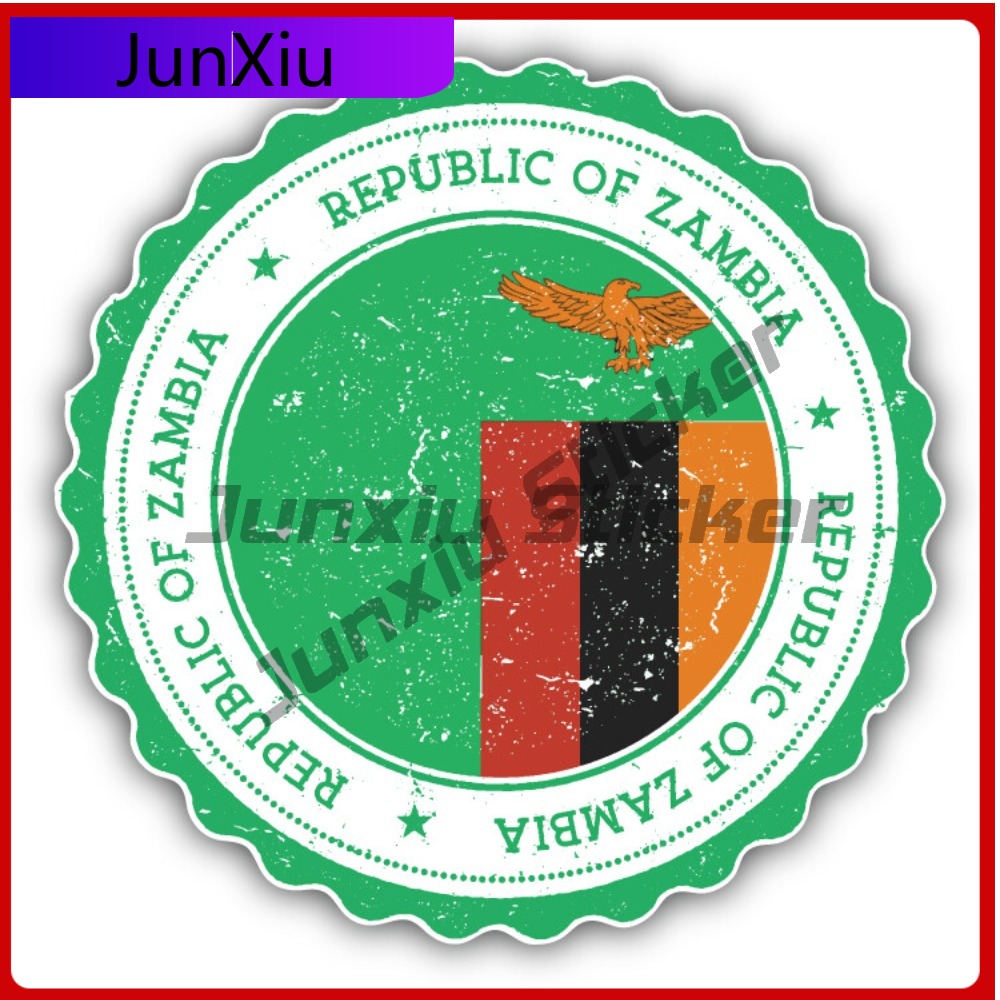 Car Accessories Zambia - Zambia Grunge World Flag Stamp Car