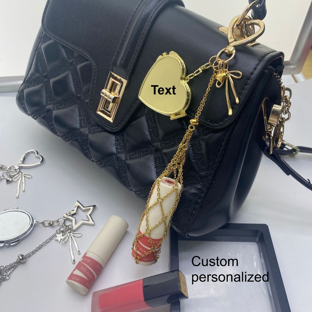 Car Accessories Wholesale - Customized Cute Lipstick Mirror Box Keyring