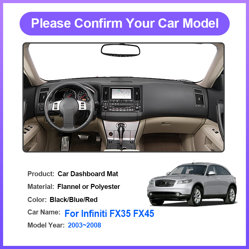 For Infiniti FX35 FX45 2003~20 - Car Anti-Slip Dashboard Mat ulasan dan harga