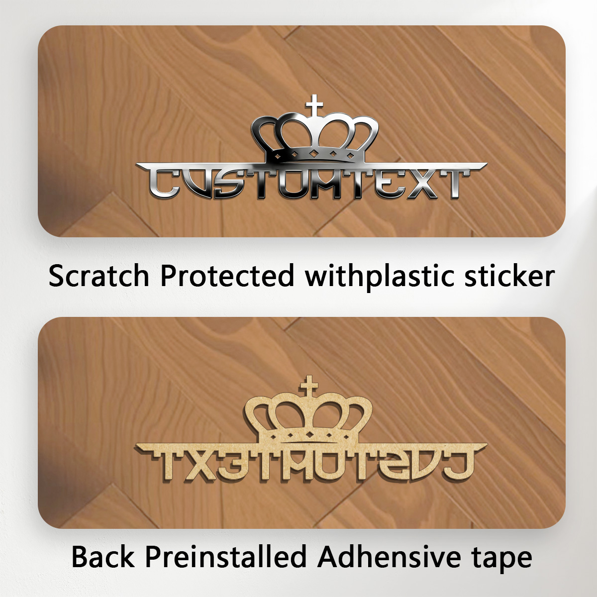 Classic Crown Creative Font 3D - Car Accessories Name ulasan dan harga