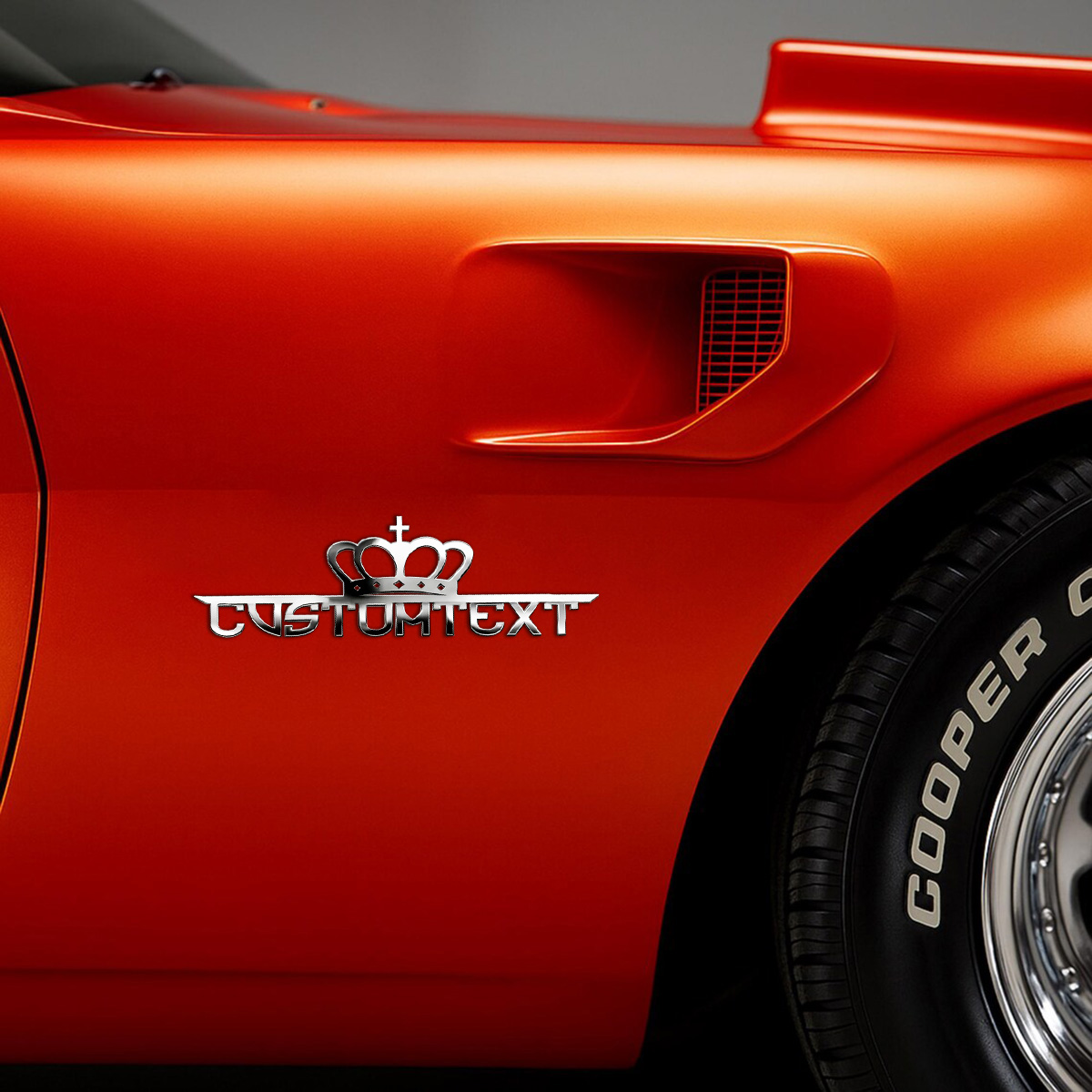 Classic Crown Creative Font 3D - Car Accessories Name ulasan dan harga