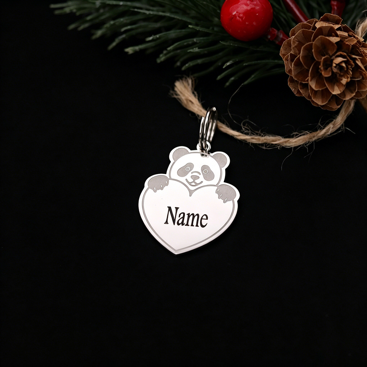 Cute Animal Panda Heart Custom - Car Accessories Name ulasan dan harga
