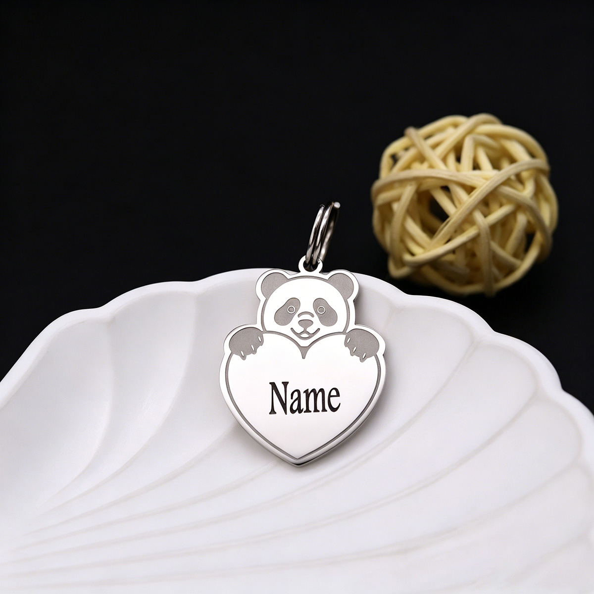Cute Animal Panda Heart Custom - Car Accessories Name ulasan dan harga