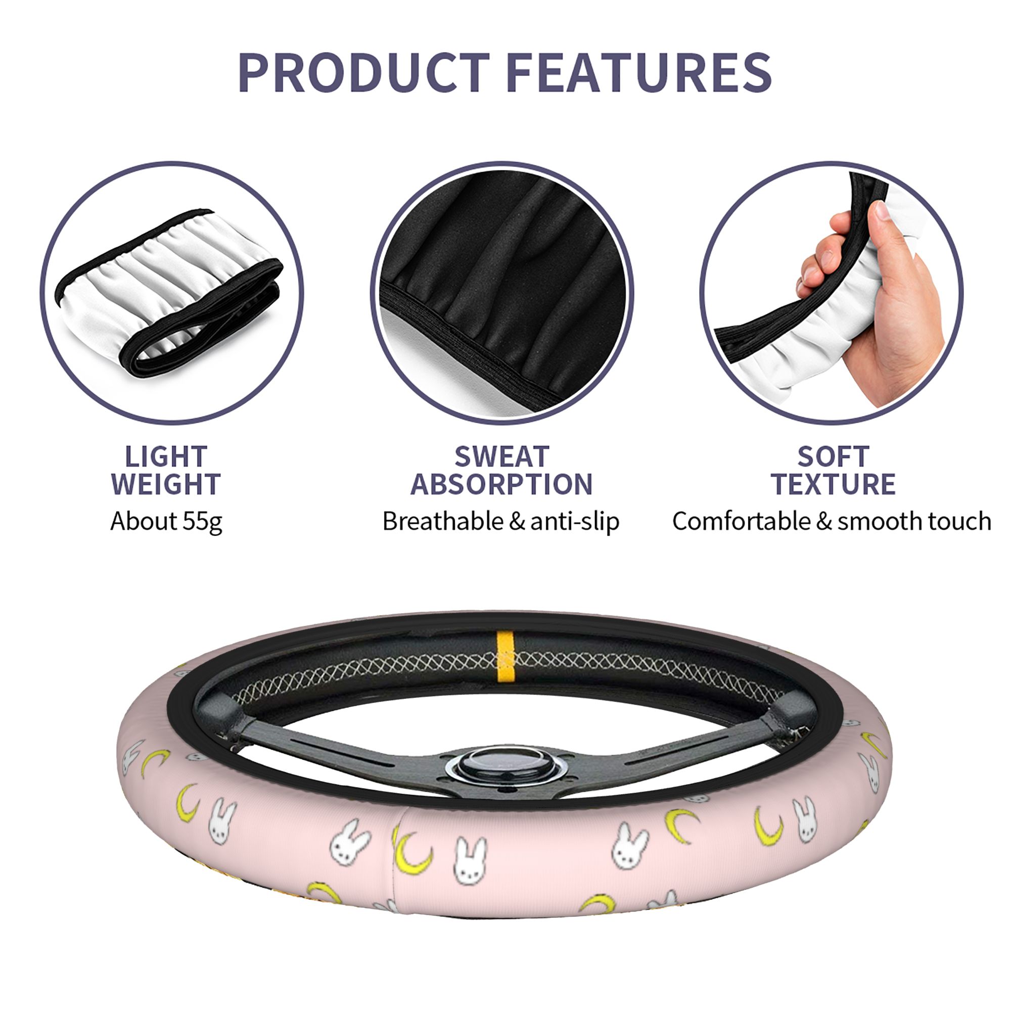 Usagi Car Steering Wheel Cover - Car Accessories Unique ulasan dan harga