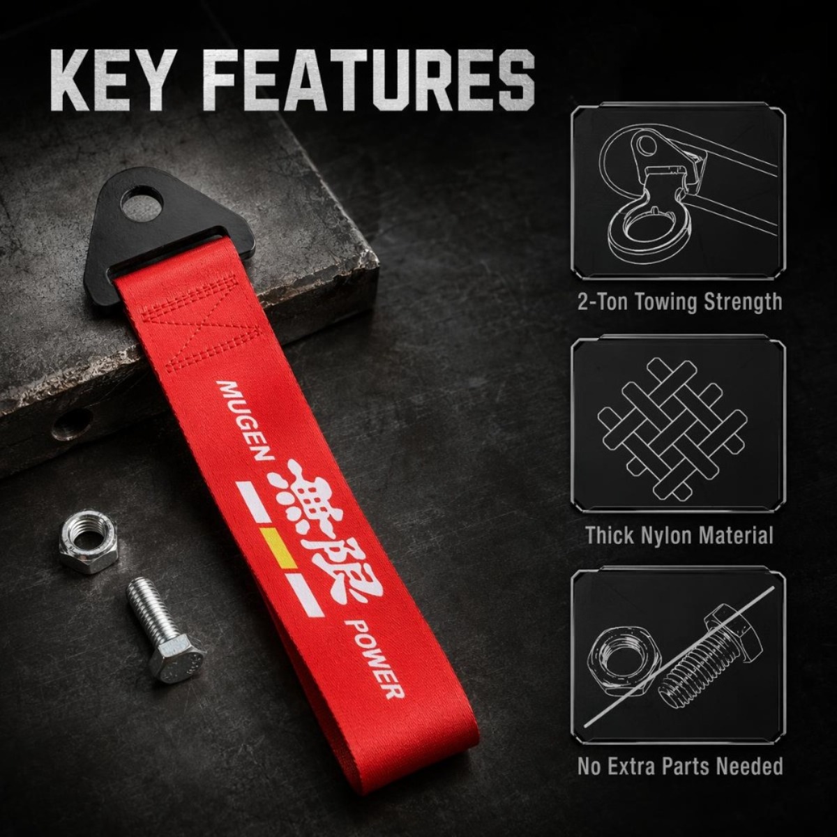 Car RACING Towing Rope JDM Dec - Car Accessories Unique ulasan dan harga