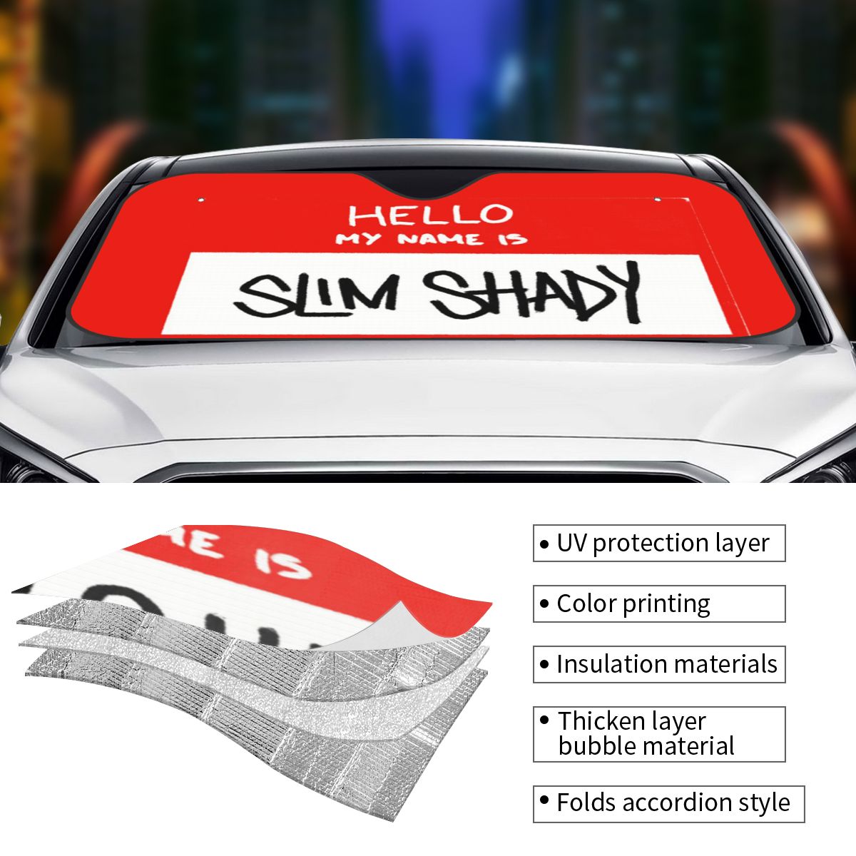 Hello My Name Is Slim Shady Em - Car Accessories Name ulasan dan harga