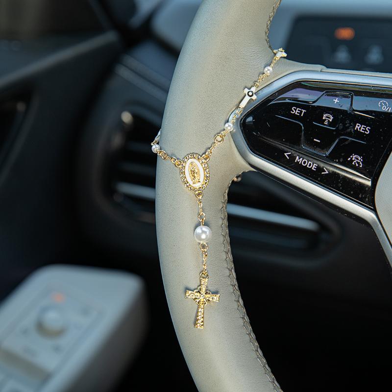 Steering Wheel Rosary Ornament - Car Accessories Unique ulasan dan harga